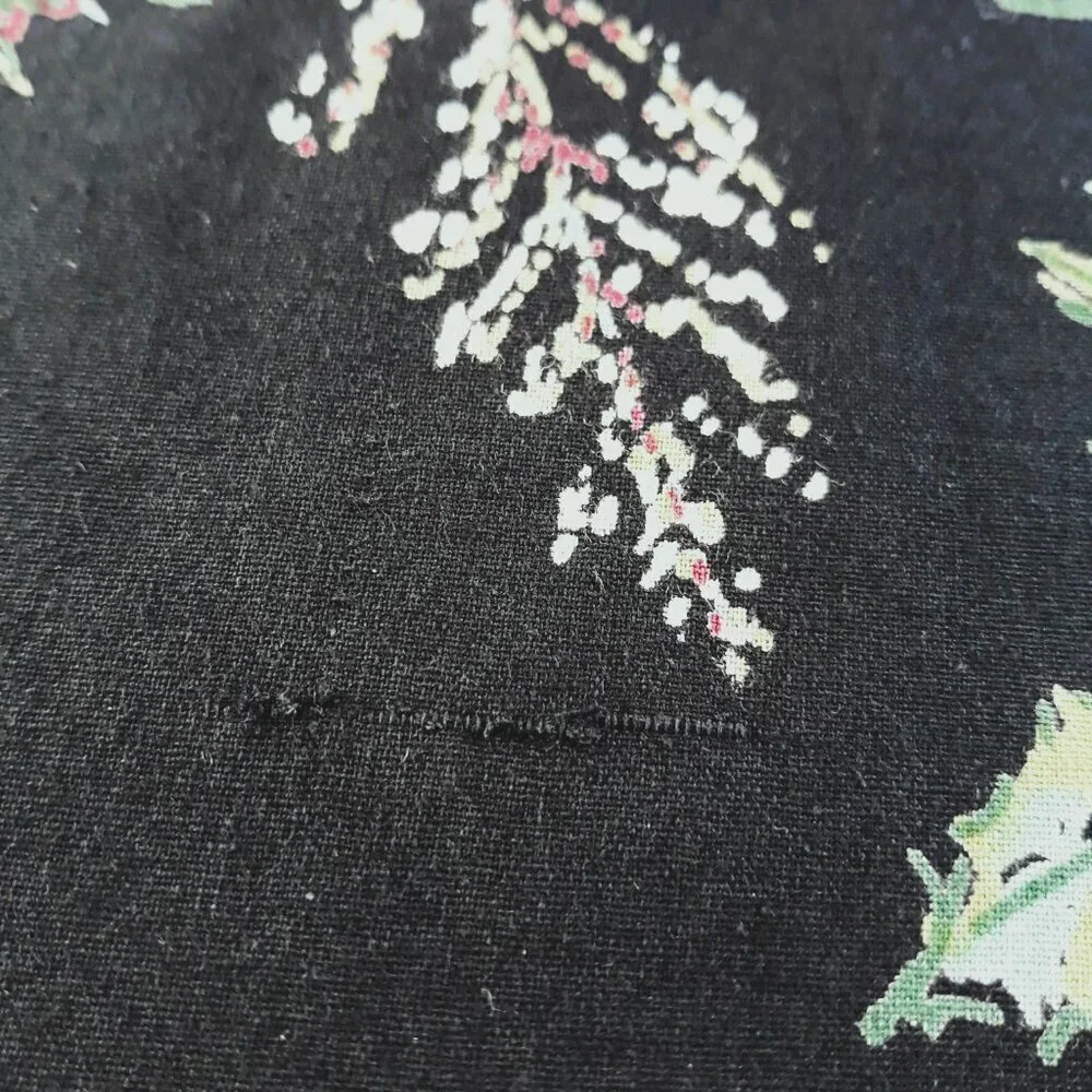 April Cornell Black Floral Napkins 15x15 (4) Dark Romantic Gothic Cottagecore